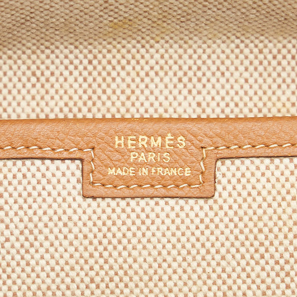 エルメス クラッチバッグ ポーチ ベージュ ブラウン トワルアッシュ レディース HERMES 【中古】