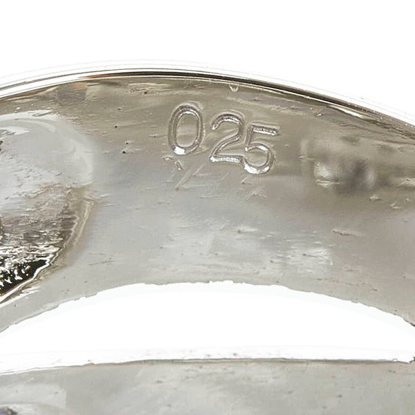 Pt900 プラチナ ダイヤ0.25ct クロスリング リング 指輪 レディース 12号 【中古】