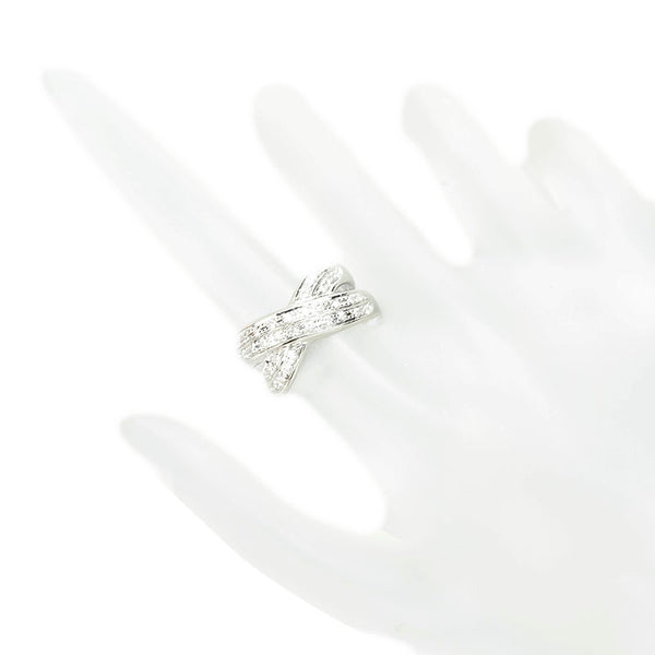 Pt900 プラチナ ダイヤ0.25ct クロスリング リング 指輪 レディース 12号 【中古】