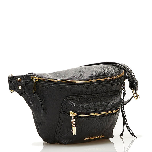 サマンサベガ ボディバッグ ウエストバッグ ブラック PVC レザー レディース Samantha Vega 【中古】