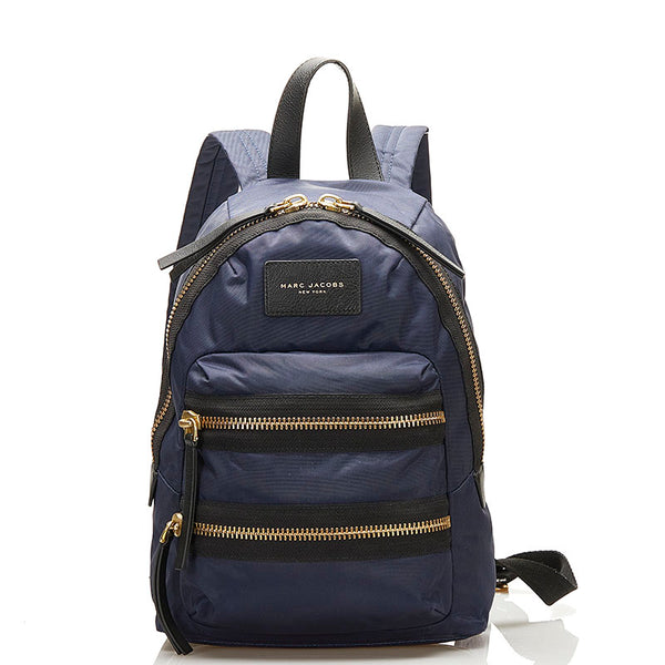 マークジェイコブス リュック バックパック ネイビー ブラック ナイロン レザー レディース MARC JACOBS 【中古】