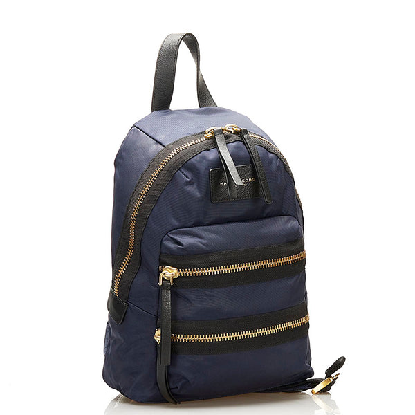 マークジェイコブス リュック バックパック ネイビー ブラック ナイロン レザー レディース MARC JACOBS 【中古】
