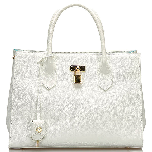 サマンサタバサ ハンドバッグ ショルダーバッグ 2WAY ホワイト レザー レディース Samantha Thavasa 【中古】