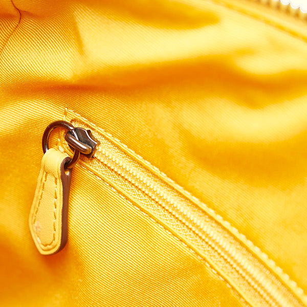 コーチ シグネチャー ハンドバッグ ショルダーバッグ 2WAY ベージュ イエロー キャンバス レザー レディース COACH 【中古】