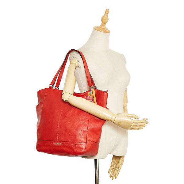 コーチ トートバッグ ショルダーバッグ F23662 レッド レザー レディース COACH 【中古】
