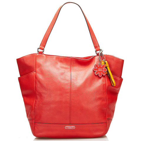 コーチ トートバッグ ショルダーバッグ F23662 レッド レザー レディース COACH 【中古】