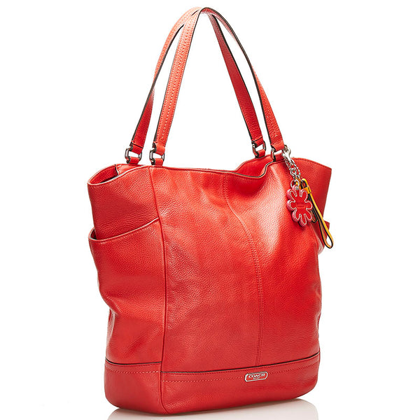 コーチ トートバッグ ショルダーバッグ F23662 レッド レザー レディース COACH 【中古】