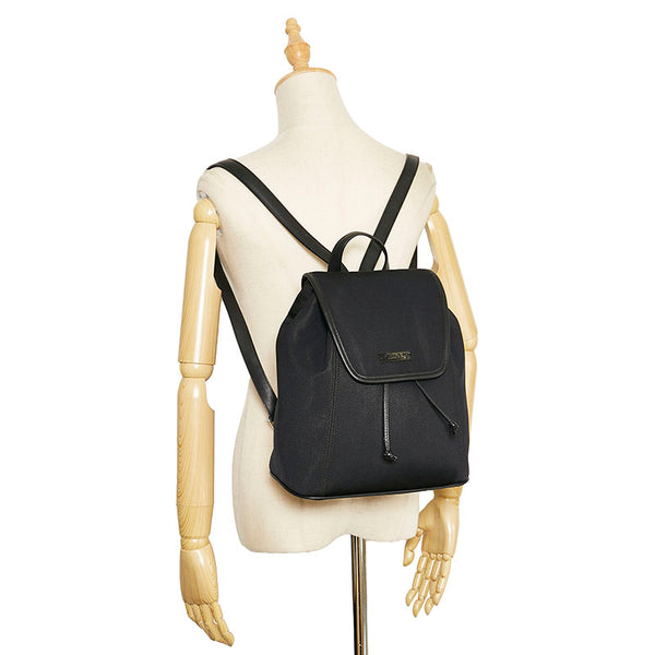 コーチ 巾着 リュック バックパック 6205 ブラック ポリウレタン レザー レディース COACH 【中古】