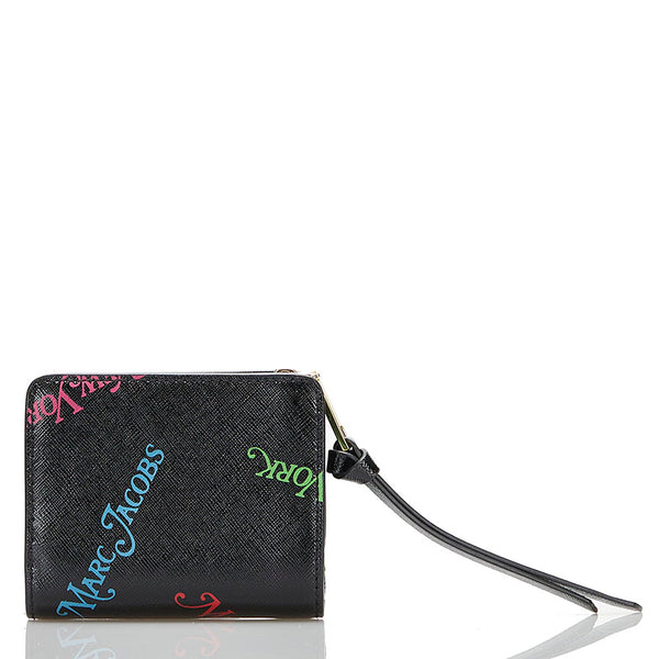 マークジェイコブス スナップショット × NEW YORK MAGAZINE 二つ折り財布 M0015128 001 ブラック マルチカラー レザー レディース MARC JACOBS 【中古】