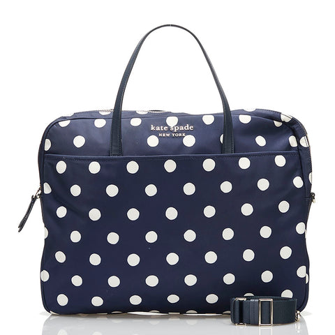 ケイトスペード サム ドット ラップトップバッグ パソコンケース ショルダー 2WAY K7492 Y29 ネイビー ナイロン レザー レディース Kate Spade 【中古】