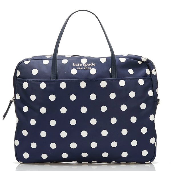 ケイトスペード サム ドット ラップトップバッグ パソコンケース ショルダー 2WAY K7492 Y29 ネイビー ナイロン レザー レディース Kate Spade 【中古】