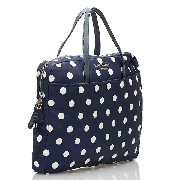 ケイトスペード サム ドット ラップトップバッグ パソコンケース ショルダー 2WAY K7492 Y29 ネイビー ナイロン レザー レディース Kate Spade 【中古】