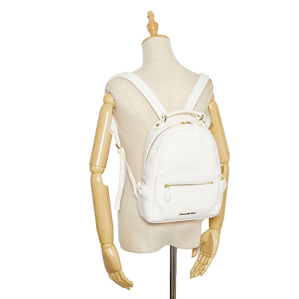 サマンサベガ リュック バックパック ホワイト レザー レディース Samantha Vega 【中古】