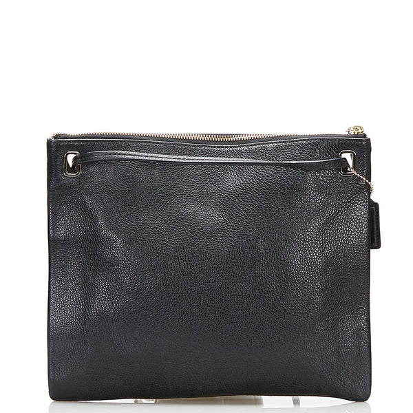 コーチ 斜め掛け ショルダーバッグ ブラック レザー レディース COACH 【中古】