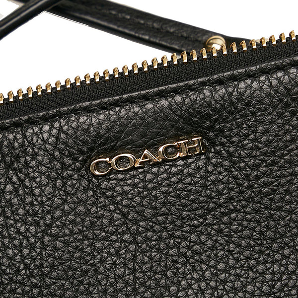 コーチ 斜め掛け ショルダーバッグ ブラック レザー レディース COACH 【中古】