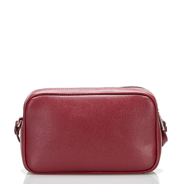 フルラ 斜め掛け ミニ ショルダーバッグ  ワインレッド レザー レディース Furla 【中古】