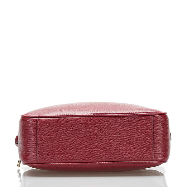 フルラ 斜め掛け ミニ ショルダーバッグ  ワインレッド レザー レディース Furla 【中古】