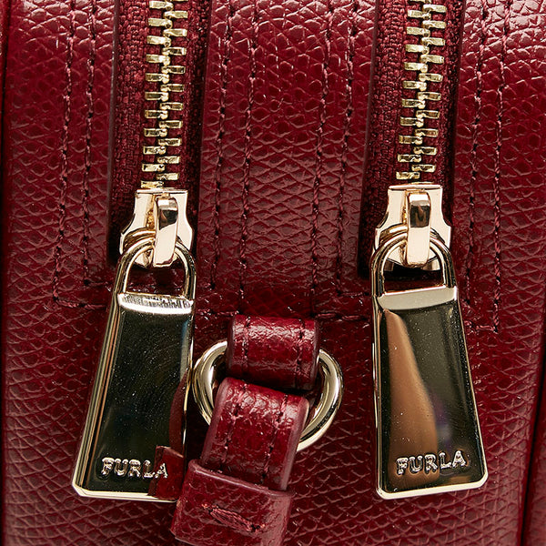 フルラ 斜め掛け ミニ ショルダーバッグ  ワインレッド レザー レディース Furla 【中古】