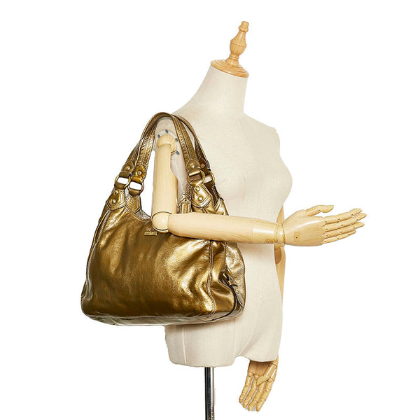 コーチ マディソン マギー ショルダーバッグ 14331 ゴールド パテントレザー レディース COACH 【中古】