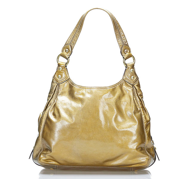 コーチ マディソン マギー ショルダーバッグ 14331 ゴールド パテントレザー レディース COACH 【中古】