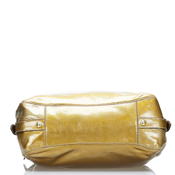 コーチ マディソン マギー ショルダーバッグ 14331 ゴールド パテントレザー レディース COACH 【中古】