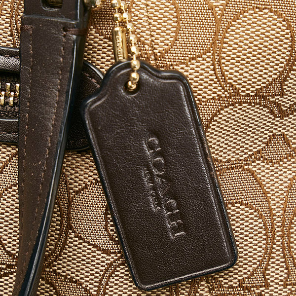 コーチ シグネチャー ハンドバッグ ショルダーバッグ 2WAY 36311 ベージュ ブラウン キャンバス レザー レディース COACH 【中古】