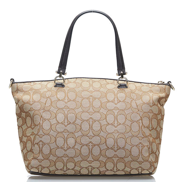 コーチ シグネチャー ハンドバッグ ショルダーバッグ 2WAY 36311 ベージュ ブラウン キャンバス レザー レディース COACH 【中古】