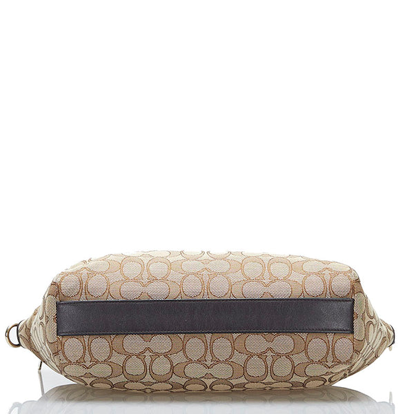 コーチ シグネチャー ハンドバッグ ショルダーバッグ 2WAY 36311 ベージュ ブラウン キャンバス レザー レディース COACH 【中古】