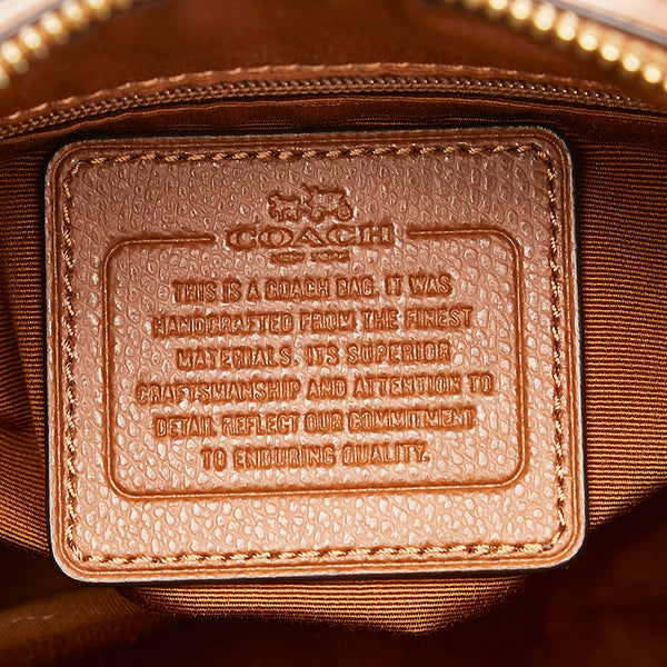 コーチ シグネチャー ハンドバッグ ミニボストンバッグ F36702 ブラウン PVC レザー レディース COACH 【中古】