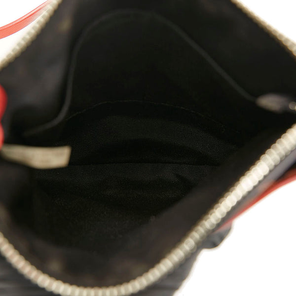 コーチ ドット 斜めがけ ショルダー ブラウン  レッド PVC レザー レディース COACH 【中古】