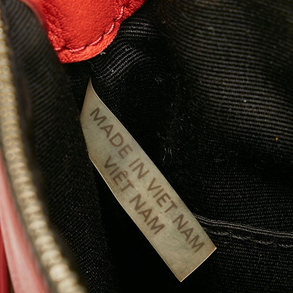 コーチ ドット 斜めがけ ショルダー ブラウン  レッド PVC レザー レディース COACH 【中古】