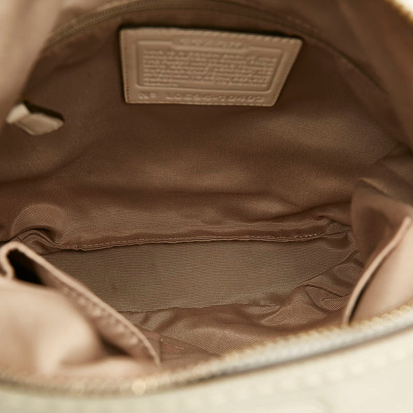 コーチ シグネチャー 斜め掛け ショルダーバッグ 10403 ホワイト ベージュ レザー キャンバス レディース COACH 【中古】