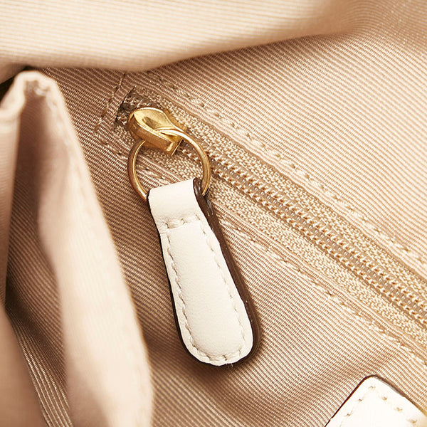 コーチ シグネチャー 斜め掛け ショルダーバッグ 10403 ホワイト ベージュ レザー キャンバス レディース COACH 【中古】