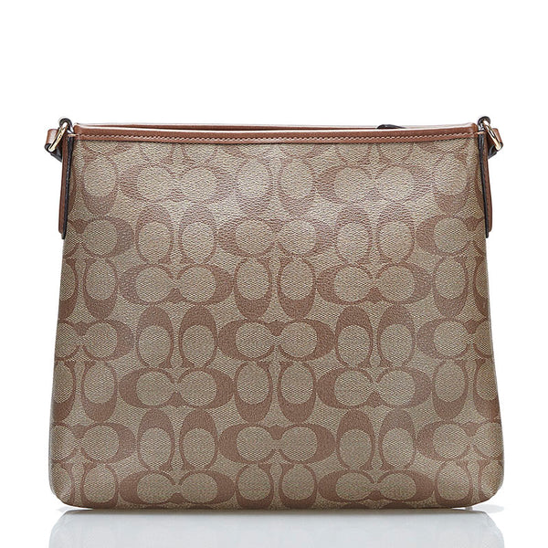 コーチ シグネチャー 斜め掛け ショルダーバッグ F29210 ブラウン PVC レザー レディース COACH 【中古】