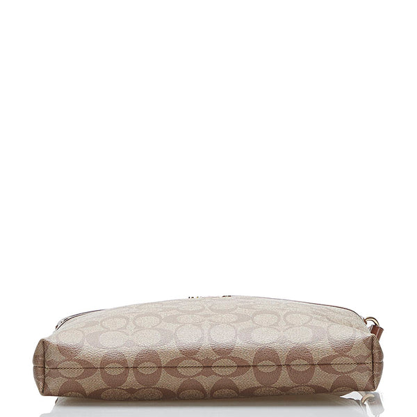 コーチ シグネチャー 斜め掛け ショルダーバッグ F29210 ブラウン PVC レザー レディース COACH 【中古】