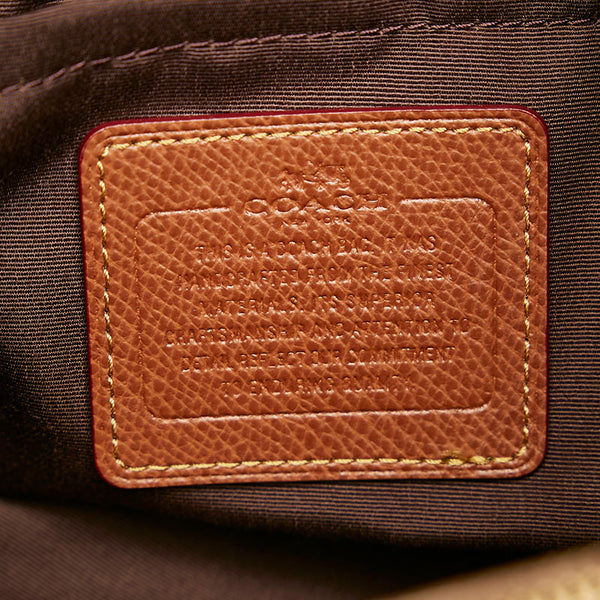 コーチ シグネチャー スモールマーゴット キャリーオール ハンドバッグ F34608 ブラウン PVC レザー レディース COACH 【中古】