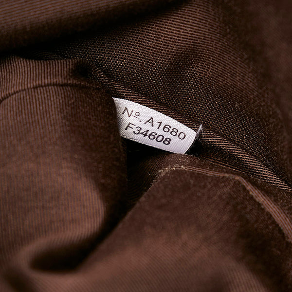 コーチ シグネチャー スモールマーゴット キャリーオール ハンドバッグ F34608 ブラウン PVC レザー レディース COACH 【中古】