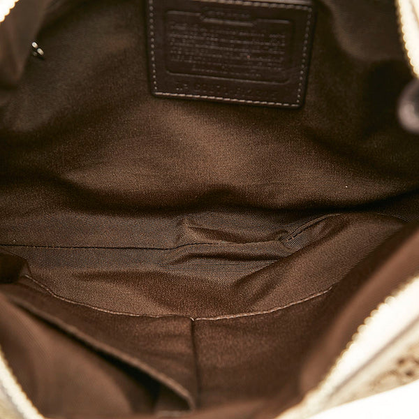 コーチ シグネチャー ソーホー パッチワーク ショルダーバッグ F12315 ベージュ ブラウン キャンバス レザー レディース COACH 【中古】