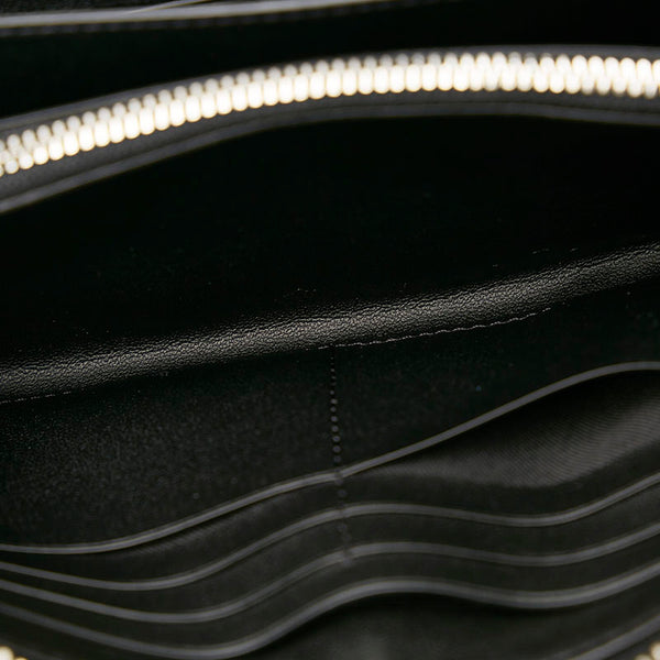 コーチ シグネチャー ラウンドファスナー 長財布 C4452 ブラック グレー PVC レザー メンズ COACH 【中古】