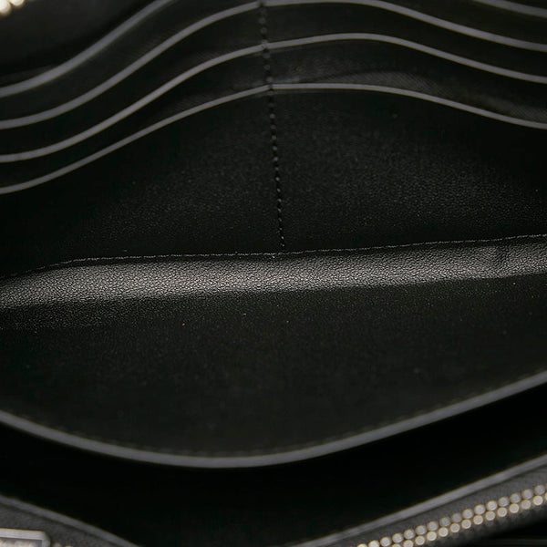 コーチ シグネチャー ラウンドファスナー 長財布 C4452 ブラック グレー PVC レザー メンズ COACH 【中古】