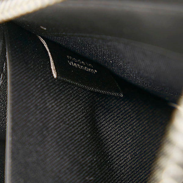 コーチ シグネチャー ラウンドファスナー 長財布 C4452 ブラック グレー PVC レザー メンズ COACH 【中古】