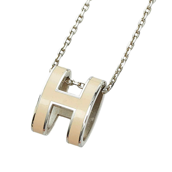 エルメス ポップアッシュ H ネックレス ペンダント マロングラッセ ベージュ メタル レディース HERMES 【中古】