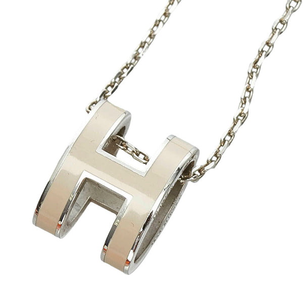 エルメス ポップアッシュ H ネックレス ペンダント マロングラッセ ベージュ メタル レディース HERMES 【中古】