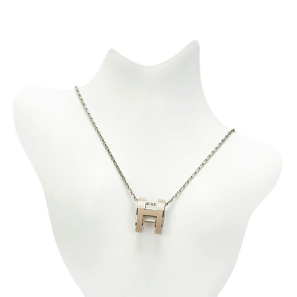 エルメス ポップアッシュ H ネックレス ペンダント マロングラッセ ベージュ メタル レディース HERMES 【中古】