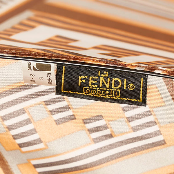 フェンディ 折りたたみ傘 ブラウン ナイロン レディース FENDI 【中古】