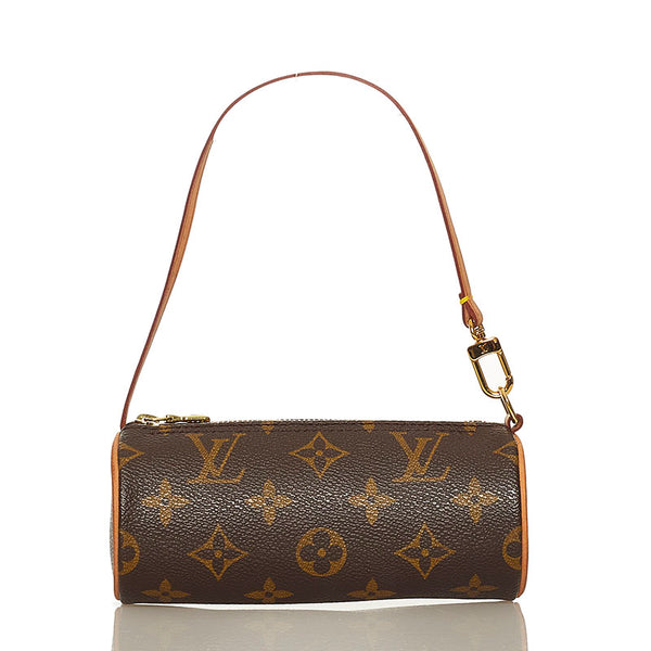 ルイ ヴィトン モノグラム パピヨン 付属ポーチ ブラウン PVC レザー レディース LOUIS VUITTON 【中古】