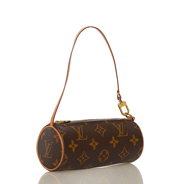 ルイ ヴィトン モノグラム パピヨン 付属ポーチ ブラウン PVC レザー レディース LOUIS VUITTON 【中古】