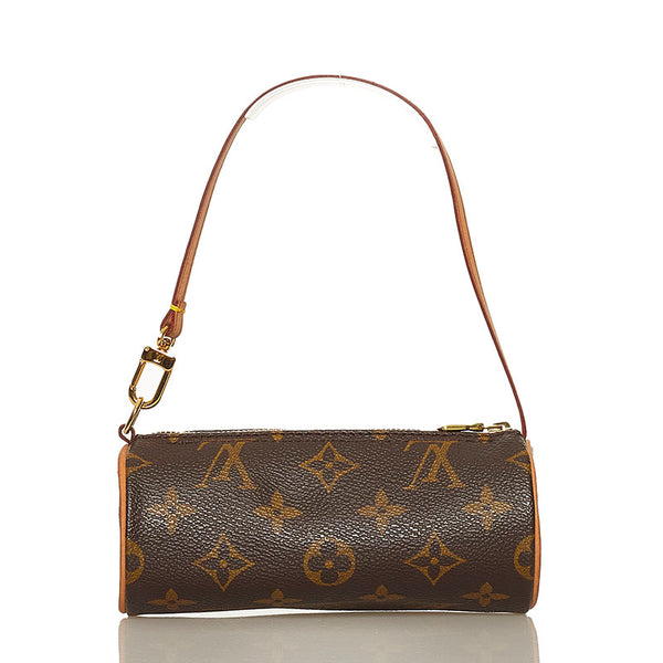 ルイ ヴィトン モノグラム パピヨン 付属ポーチ ブラウン PVC レザー レディース LOUIS VUITTON 【中古】