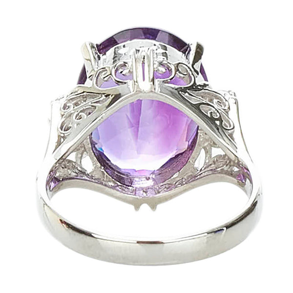 Pt900 プラチナ アメジスト6.00ct ダイヤ0.04ct リング 指輪 レディース 12号 【中古】