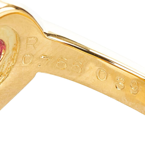 K18YG イエローゴールド ルビー0.766ct ダイヤ0.39ct リング 指輪 レディース 10.5号 【中古】
